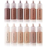 TEMPTU S/B Silicone-Based Airbrush Foundation: Professional Long-Wear Liquid Makeup, Sheer To Full Coverage For A Hydrated, Healthy-Looking Glow & Luminous, Dewy Finish On All Skin Types, 12 Bottles: Starter Set, 0.25 Fl Oz