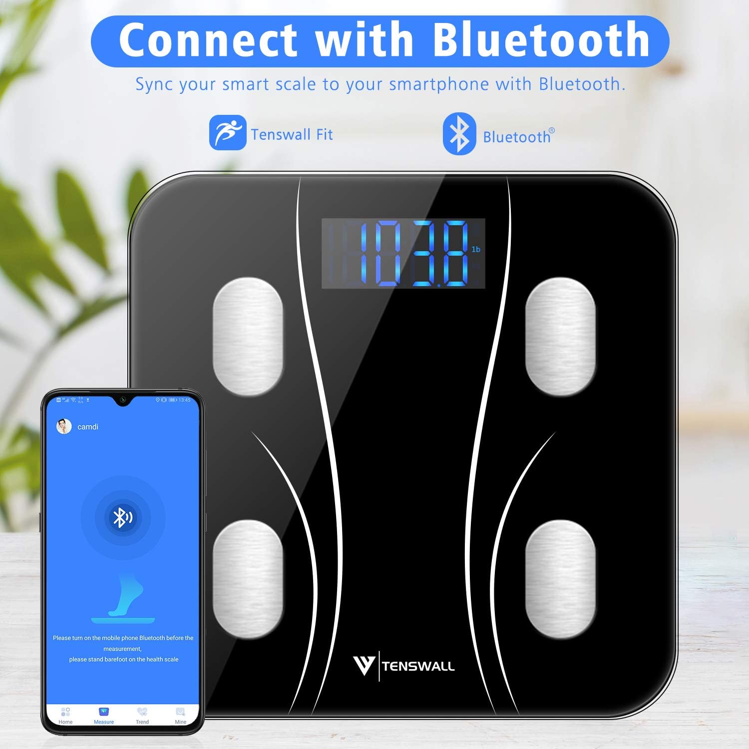 Body Weight Scale, Digital Bathroom Scale Body Composition Monitor Health Analyzer with Smartphone App for Body Weight, Body Fat, Water, BMI, BMR, Muscle Mass 396 lbs: Health & Personal Care