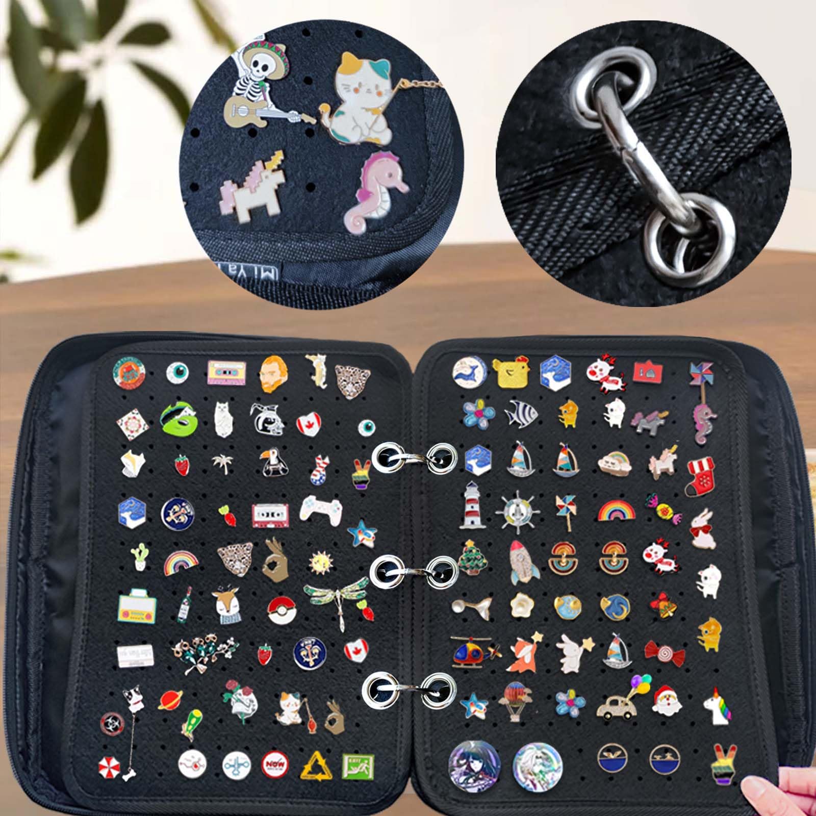 Mi Ya Mi Lai 6 Pages Pin Books For Collectors, Enamel Pin Display Pages Pin Carrying Case, Travel Brooch Pins Display Bag(Not Include any Accessories)