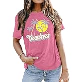 Teacher Shirts for Women: Teachers Life T-Shirt Retro Flower Graphic Tees Back to School Teacher's Gift Top