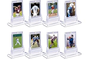 SUPERAIMI 8PCS Magnetic Card Holders for Trading Cards, Card Protector Holders with Acrylic Stands Bases, Baseball Card Holders Fit for MTG, Game Cards, Sports Cards, Football Cards, Baseball Cards (8PCS)