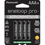 Panasonic BK-4HCCA4BA eneloop pro AAA High Capacity Ni-MH Pre-Charged Rechargeable Batteries, 4-Battery Pack
