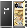 MLJ Extra Large Safe Wifi Smart Safe 17.5 Cu.ft Big Home Safety Box,Heavy Duty Digital Security safe with Built-In Drawer and Removable Shelves,for Home,Hotel,Office,Garage