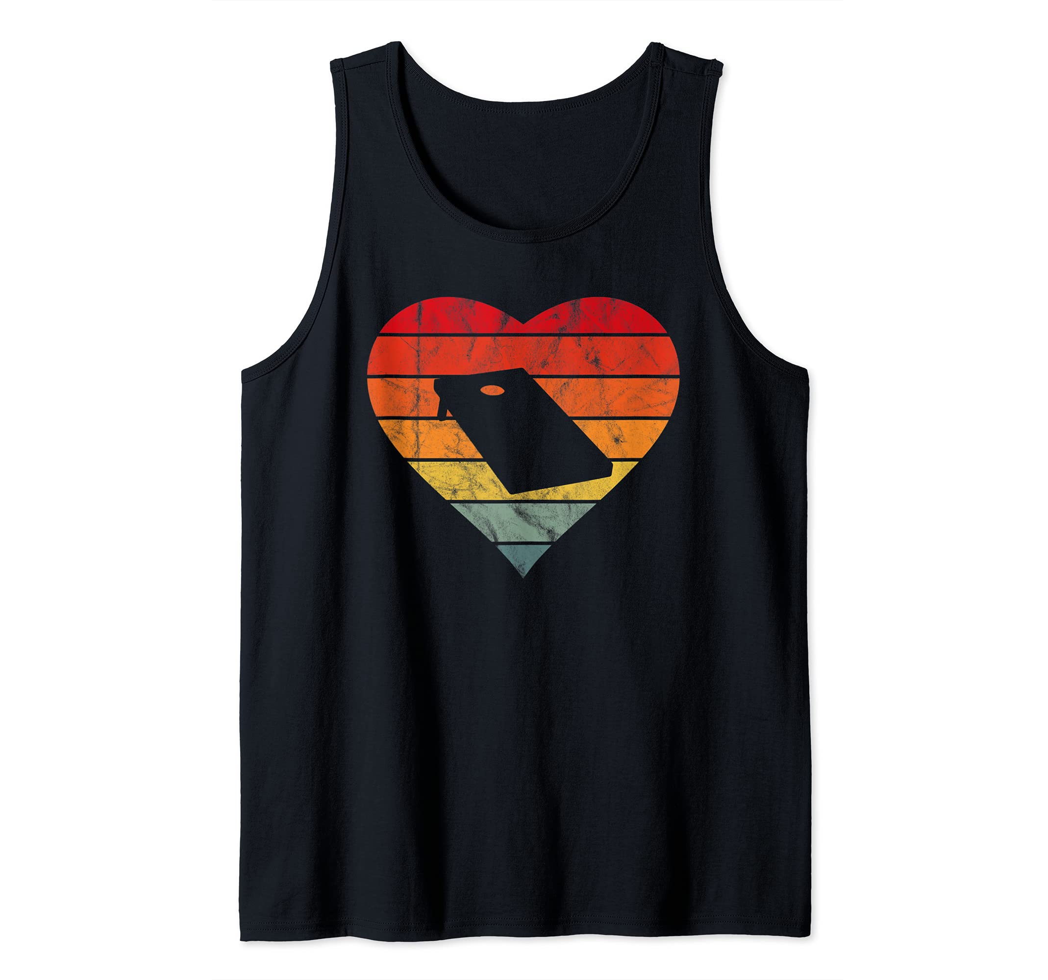 Cornholes Vintage Heart Retro Sunset Team Tournament Tank Top