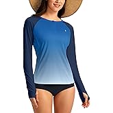 SANTINY Women's Rash Guard UPF50+ SPF Long Sleeve Swimsuits Top UV Sun Protection Swim Shirts for Woman with Zip