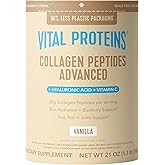 Vital Proteins Collagen Peptides Advanced, Hydrolyzed Peptides with Hyaluronic Acid and Vitamin C - Vanilla Flavor Powder, 21oz