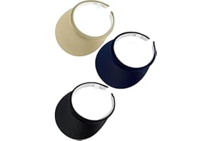 Ydocqli 3 Pack Sport Visor Hats Women Sun Beach Cap Men Outdoor Sports Golf Tennis Travel Clip On Visors Caps