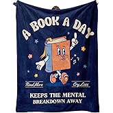 Ueedklaayy Book Lovers Gifts for Women, Bookish Gifts for Women on Birthday, Reading Gifts for Readers Librarian Book Club Nerd Bookworm, Reading Blanket 50" X 60"