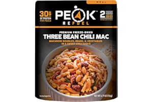 Peak Refuel Three Bean Chili Mac | Vegan | Freeze Dried Backpacking and Camping Food | Amazing Taste | High Protein | Quick Prep | Lightweight Meals