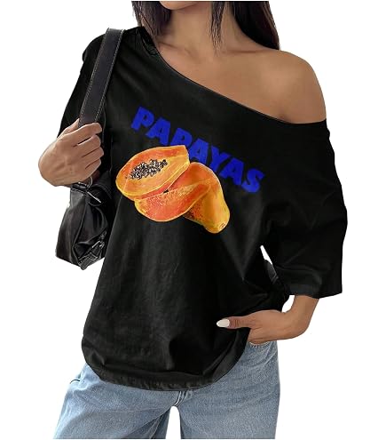 Women's Oversized Jersey Off Shoulder Shirt Crewneck Number