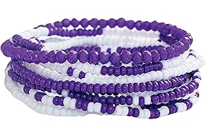 INK + ALLOY Game Day Bracelet Stacks, Beaded Bracelets for Football Gameday Outfits, Handmade Jewelry for College Students, Teachers, Football Moms, Set of 10