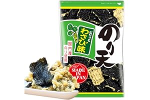 のり天 NORITEN Japanese Snacks Tempura Seaweed Snacks Made in Japan (Wasabi, 10.58OZ)