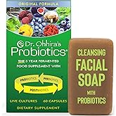 Dr. Ohhira's Probiotics Original Formula 60 Capsules with Bonus Beauty Bar Soap Travel Size 20g - No Refrigeration Supplement for Women and Men, 13 Probiotic Strains