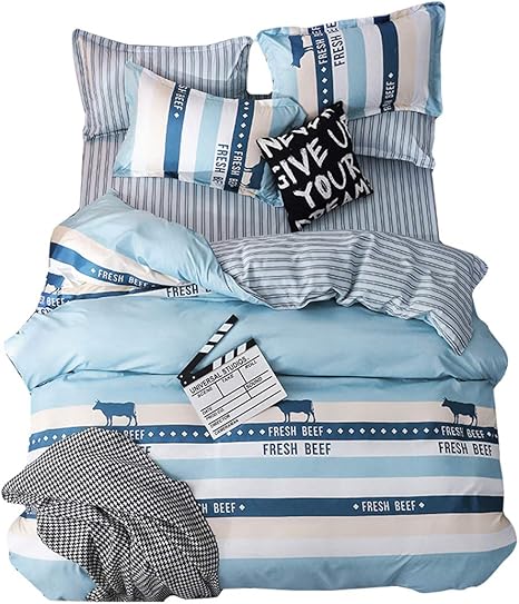 Amazon 布団カバー4ピース 3ピースセット寝具セットキルトカバーボックス布団カバー3ピースセットポリエステル繊維防ダニ洗える夏涼しい冬暖かい A Double 寝具カバーセット オンライン通販