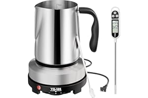 CasaCulina Candle Making Kit with Hot Plate, Candle Making Supplies with Wax Melting Pot, Stirring Spoon, Anti-Scalding Pad, Thermometer for Adults Beginners, Candle Making Pouring Pot