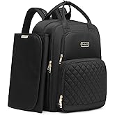 Qualyphant Diaper Bag Backpack - Extra Large Diaper Bag for 2 Kids Twins (Expandable 30-38L) - Travel Baby Backpack with Changing Pad for Mom Dad (Quilted, Water Resistant, Black)