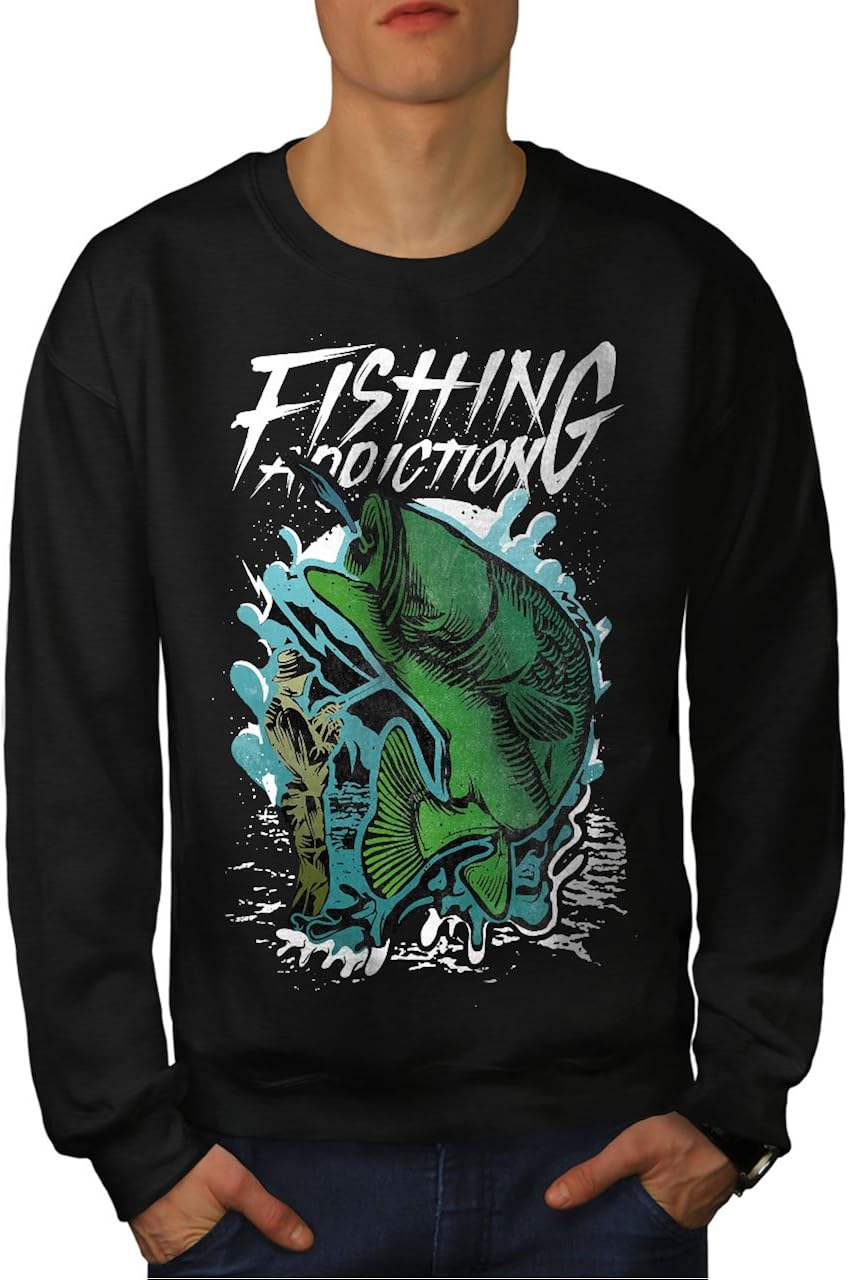 Wellcoda Fishing Hobby Mens Sweatshirt, Fisherman Casual Pullover