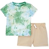 Burt's Bees Baby Boys Shirt and Pant Set, Top & Shorts Outfit Bundle, 100% Organic Cotton