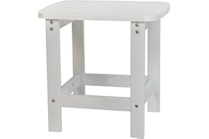 Flash Furniture Charlestown Poly Resin Adirondack Side Table - White - All-Weather - Indoor/Outdoor