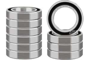 XIKE 10 Pcs 6804-2RS Bearings 20x32x7mm, Double Rubber Seals and Pre-Lubricated, Deep Groove Ball Bearing.