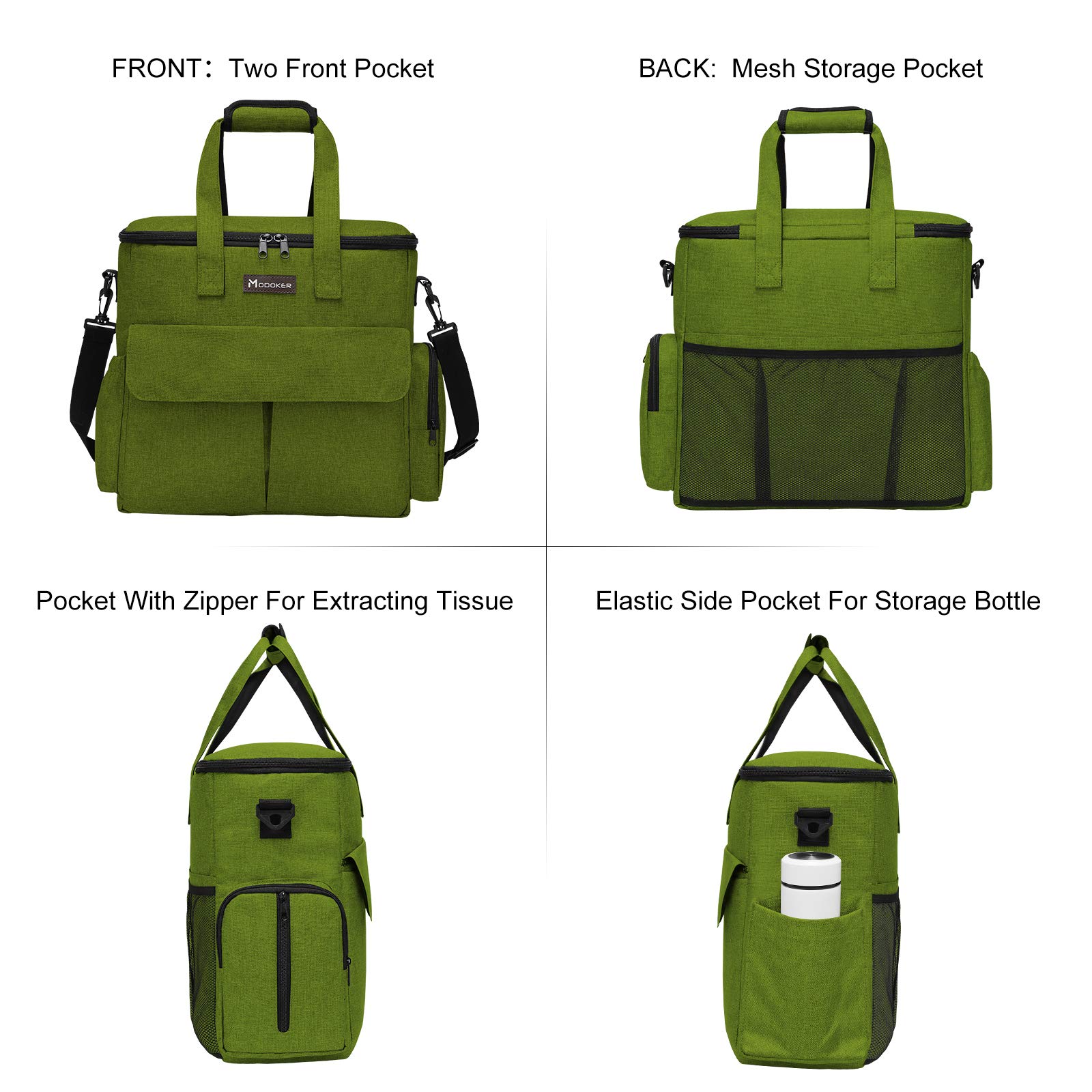 Von Fluggesellschaften zugelassene Haustier-Reisetasche, Wochenend-Hundereiseset für Hund und Katze, von Fluggesellschaften zugelassener Trage-Organizer mit Multifunktionstaschen, Grün 2