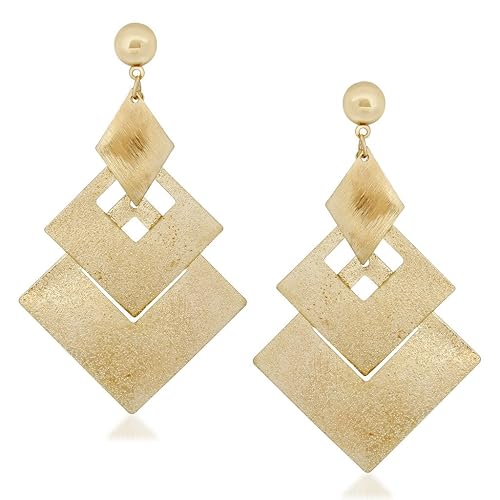 Drop Earrings for Women (Golden)(B01MQMG051)