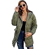 RISISSIDA Women Quilted Jacket Hooded Spring Fall Fashion, Loose lightweight Packable Transitional Puffer Coat