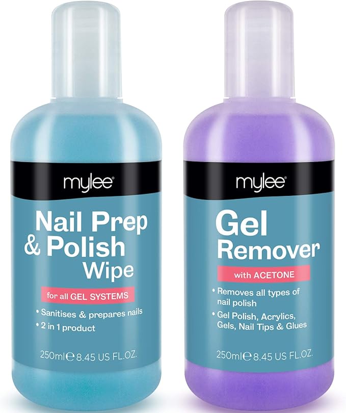 Mylee Nail Prep & Polish Wipe + Gel Remover 250ml, Solvente Premium di