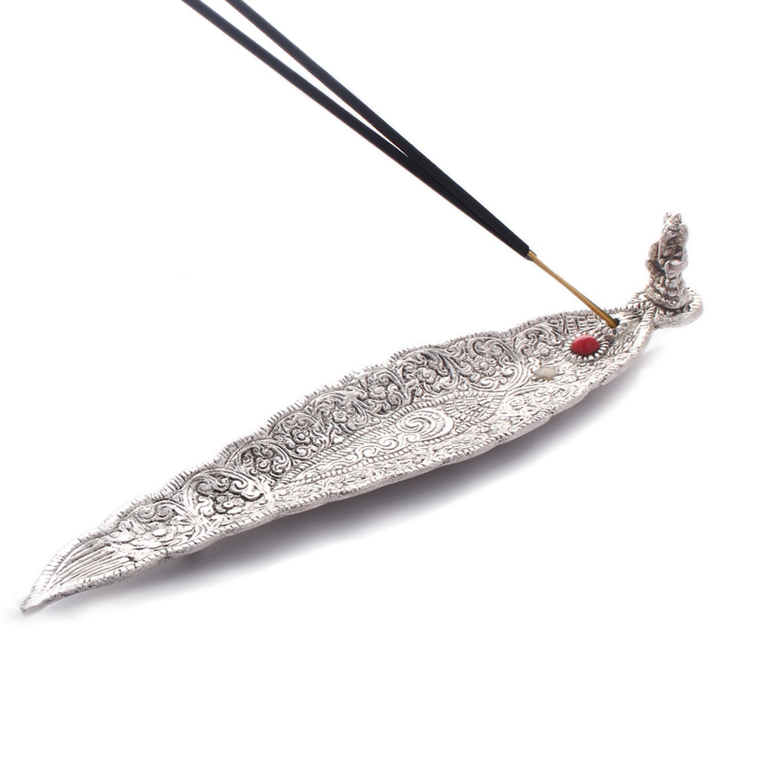 Zap Impex ® Metal Leaf Incense Holders & Ashtrays (Ganesh Figurine)