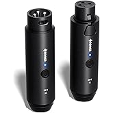Donner Wireless XLR Microphone Transmitter Receiver, 2.4GHz Plug-on Wireless Mic Adapter with 24-bit/192kHz High-Resolution for Dynamic Microphones, Audio Mixer, PA System, Camera (CV-2)
