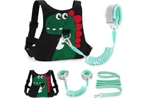 FITARTS Toddler Leash-Baby Walking Safty Harness and Child Anti Lost Wrist Link for Girls/Boys Travel (Black)
