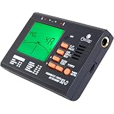 Cecilio Digital Metronome Tuner 2 in 1, Chromatic Tuner with Metronome for Guitar, Bass, Violin, Ukulele, High Visibility LCD, Precision Calibration