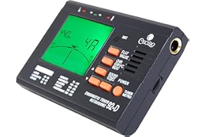 Cecilio Digital Metronome Tuner 2 in 1, Chromatic Tuner with Metronome for Guitar, Bass, Violin, Ukulele, High Visibility LCD, Precision Calibration