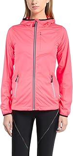 Ultrasport Advanced Damen Trainings- Laufjacke Eldy, dünn,Sport- und Outdoor Funktionsjacke mit Kapuze, wasser- und winddicht, atmungsaktiv, elastisch,top modisches Design mit Reflektor-Prints