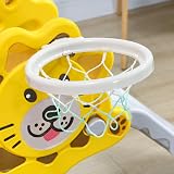AIYAPLAY Toddler Slide 3-in-1 Climber Basketball Hoop Lion Yellow 18-36 Months view 8