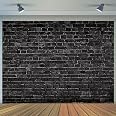 CYLYH 10X8FT Black Brick Wall Photography Backdrop...