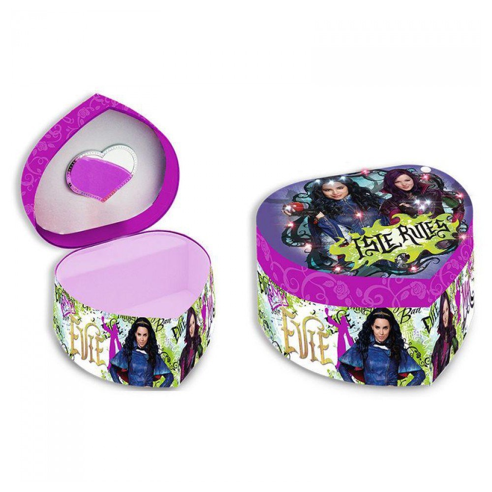 Disney Descendants WD16751 Heart Shaped LED Jewellery Box