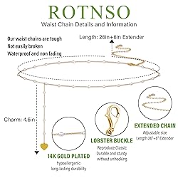 Rotnso 14K Gold Plated Body Chains Dainty Boho