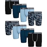 Reebok Boys Boxer Briefs - 8 Pack Soft Comfort Performance Stretch Breathable 5” Inseam Boxer Briefs Boys Underwear (6-18)