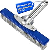 10-Inch Pool Brush Head - Combo Nylon &amp; Stainless Steel Wire Bristles, Heavy Duty Metal Pool Brush for Extra Scrubbing Power, for Cleaning Inground Pool Tiles, Concrete, Walls, Floor, Steps, Corners