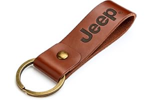 FOUR WHEEL BEAST Jeep Keychain Genuine Leather - Officially Licensed Key Chain Wrangler Gladiator Cherokee Jeep Accessories