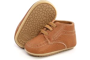 Casazoe Infant Baby Boys Girls Oxford Shoes PU Leather Wedding Loafers Brogue Toddler Baptism Dress Shoes First Steps Walking Flat Lazy Crib Shoe