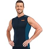 GoldFin Mens Wetsuit Vest, Sleeveless Wet Suits Tops for Men 2mm Front Zip Neoprene Jacket Swimming Diving Surfing Snorkeling