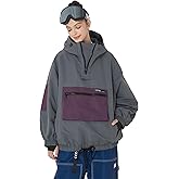 SNOWVERB Womens Mens Baggy Snow Waterproof Cargo Ski Warm Coat Insulated Windproof Snowboard Mountain Jackets with Hood