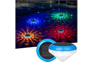 Pugwoy Solar Floating Pool Lights,LED Pool Lights RGB Color Changing Solar Pool Lights That Float,Outdoor Waterproof Swimming Pool Accessories for Pool,Pond,Hot Tub,Garden,Party Decoretion (1)