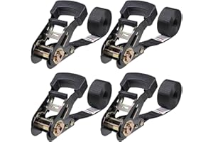 Ayaport Endless Ratchet Straps (No Hooks) 1" x 8' Heavy Duty Small Ratchet Tie Down Straps 1860lbs Break Strength Black Tie Downs for Cargo, Truck Bed, Motorcycle