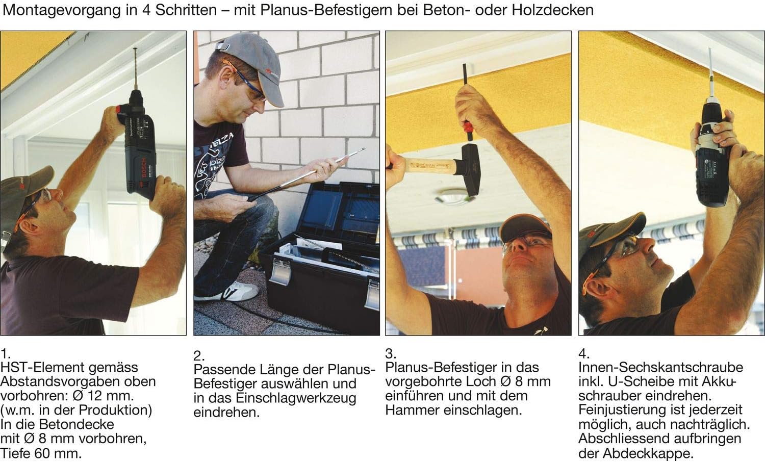 Sfs Intec Sfs Planus Lot De Systemes De Fixation Pour Plafonds En Beton Argente 1 Mm Amazon Fr Bricolage