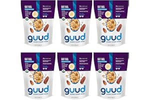 GUUD Gut Fuel Digestive Blend Organic Muesli Cereal, 12 Ounce (Pack of 6), Oats, Dates, Sunflower Seeds, Flax Seeds, Banana, Apples, Chia Seeds, Almonds, Vegan, Non-GMO Certified, Kosher