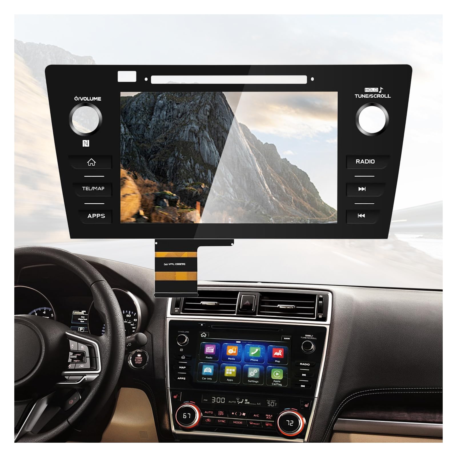 86471-AL65A Digitalizador de pantalla táctil de repuesto para Subaru Legacy & Outback 2018 2019 Radio Pantalla táctil de repuesto para 86471-AL68A 86471-AL65B 86471-AL66A