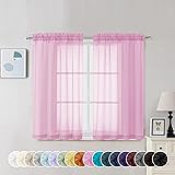 Chyhomenyc Pink Sheer Curtains 45 Inch Long 2